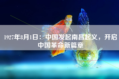 1927年8月1日：中国发起南昌起义，开启中国革命新篇章