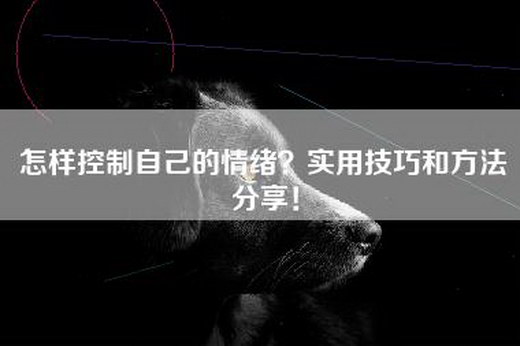 怎样控制自己的情绪？实用技巧和方法分享！