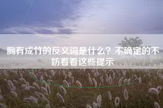 胸有成竹的反义词是什么？不确定的不妨看看这些提示