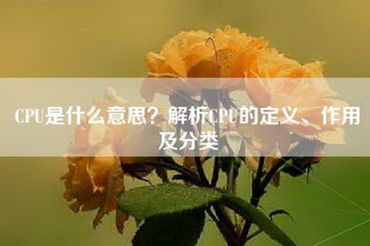 CPU是什么意思？解析CPU的定义、作用及分类