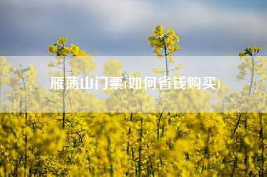 雁荡山门票(如何省钱购买)