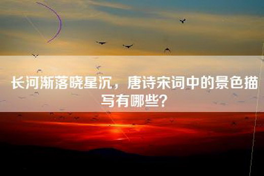 长河渐落晓星沉，唐诗宋词中的景色描写有哪些？