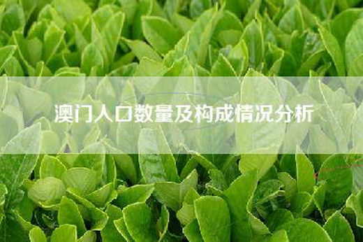 澳门人口数量及构成情况分析