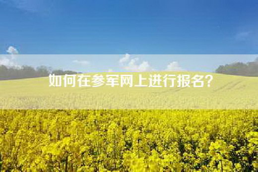 如何在参军网上进行报名？