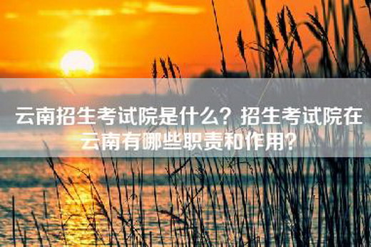 云南招生考试院是什么？招生考试院在云南有哪些职责和作用？