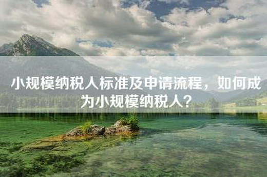 小规模纳税人标准及申请流程，如何成为小规模纳税人？