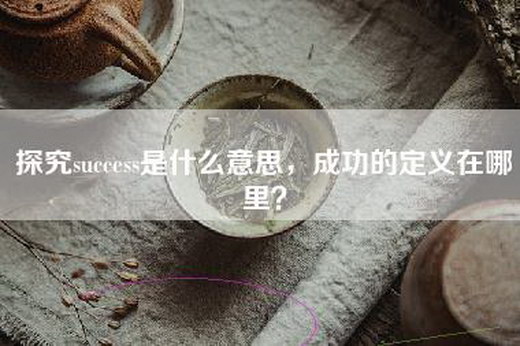 探究success是什么意思，成功的定义在哪里？