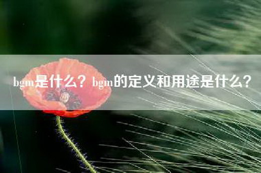 bgm是什么？bgm的定义和用途是什么？